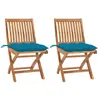 Image de vidaXL Chaises de jardin teak - 2 pcs