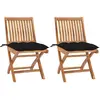 Image de VIDAXL Chaises de jardin teck noir