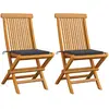 Image de VIDAXL Chaises de jardin et coussins - Teck