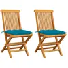 Image de vidaXL Chaises de jardin Teck pliables - Lot de 2