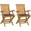 Image de vidaXL Chaises de jardin en teck, lot de 2