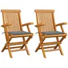 Image de vidaXL Chaises de jardin lot de 2 - Bois teck massif