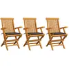 Image de VIDAXL Chaises de jardin avec coussins taupe - Bois de teck
