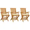 Image de vidaXL Chaises de jardin avec coussins - Blanc Crème