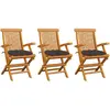 Image de vidaXL Chaises de jardin avec coussins taupe - Lot de 3
