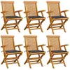 Image de vidaXL Chaises de jardin avec coussins - Anthracite, Lot de 6
