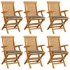 Image de vidaXL Chaises de jardin - Lot de 6 - Teck massif