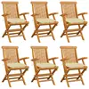 Image de vidaXL Chaises de jardin - Ensemble de 6 - Blanc crème
