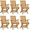 Image de vidaXL Chaises de jardin lot de 6 - Teck