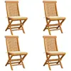 Image de vidaXL Chaises pliantes avec coussins - Teck lot de 4