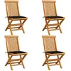 Image de vidaXL Lot de 4 Chaises pliables - Teck massif