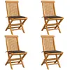 Image de vidaXL Chaises jardin pliables - Teck - Lot de 4