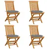 Image de VIDAXL vidaXL Chaises de jardin et coussins gris lot de 4