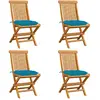 Image de vidaXL Chaises de jardin pliables lot de 4 - Teck