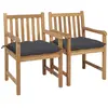 Image de vidaXL Chaises de jardin lot de 2 et coussins anthracite Bois de teck