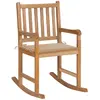 Image de vidaXL Chaise à bascule avec coussin - Bois de teck