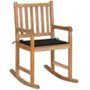 Image de vidaXL Chaise à bascule avec coussin teck