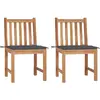 Image de vidaXL Chaises jardin lot de 2 avec coussins Teck massif