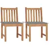 Image de vidaXL lot de 2 chaises de jardin Teck massif