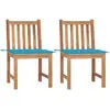 Image de vidaXL Chaises de jardin lot de 2 avec coussins - Bois de teck massif