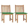 Image de vidaXL Chaises de jardin lot de 2 avec coussins - Bois de teck massif