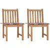 Image de Vidaxl Chaises de jardin avec coussins - Lot de 2 Teck massif