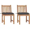 Image de vidaXL Chaises jardin et coussins - Lot de 2 - Teck massif Anthracite