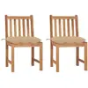 Image de vidaXL Chaises de jardin - Lot de 2 - Bois de teck massif