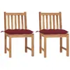 Image de vidaXL Chaises de jardin avec coussins - Bois de teck massif lot de 2