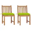 Image de vidaXL Chaises de jardin - Lot de 2 - Bois de teck massif
