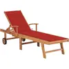 Image de vidaXL Chaise Longue Teck - Rouge