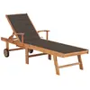 Image de vidaXL Chaise longue avec coussin - Taupe
