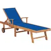 Image de VIDAXL Chaise longue - Teck Bleu royal