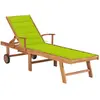 Image de vidaXL Chaise longue teck solide vert vif