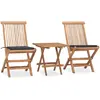 Image de vidaXL Ensemble à manger d'extérieur pliable 3 pcs