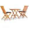 Image de vidaXL Ensemble de Bistro 3 pcs Avec Coussins Anthracite - Bois de Teck