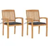 Image de vidaXL Chaises de jardin avec coussins anthracite - Lot de 2