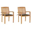 Image de vidaXL Chaises de jardin avec coussins taupe