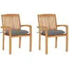 Image de vidaXL Chaise de jardin avec coussin - Bois de teck massif