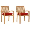 Image de vidaXL Chaises de jardin lot de 2 - Teck