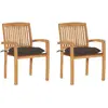 Image de vidaXL Chaises de jardin avec coussins - Taupe