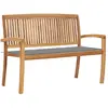 Image de VIDAXL Banc de jardin empilable 128,5cm - Bois de teck