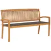 Image de vidaXL Banc de jardin empilable - Bois de teck massif