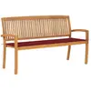 Image de vidaXL Banc de jardin empilable et coussin