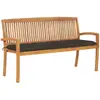 Image de VIDAXL Banc de jardin empilable avec coussin - Teck/taupe