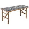 Image de vidaXL Banc pliable en bambou avec coussin