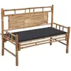 Image de vidaXL Banc de jardin 120 cm avec coussin Bambou