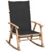 Image de vidaXL Chaise à bascule avec coussin - Bambou