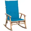 Image de vidaXL Chaise à bascule avec coussin - Bambou