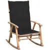 Image de vidaXL Chaise à bascule avec coussin - Bambou